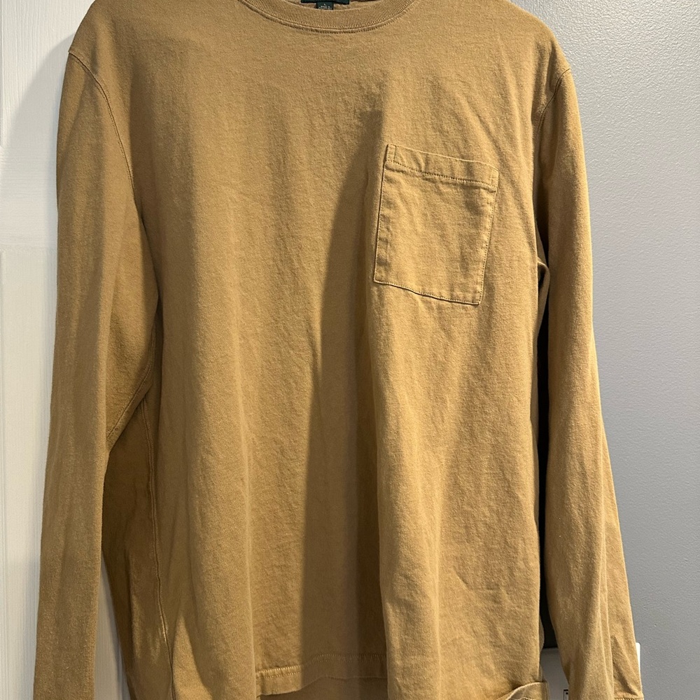 Men's Tan J.CREW Long Sleeve Shirt
